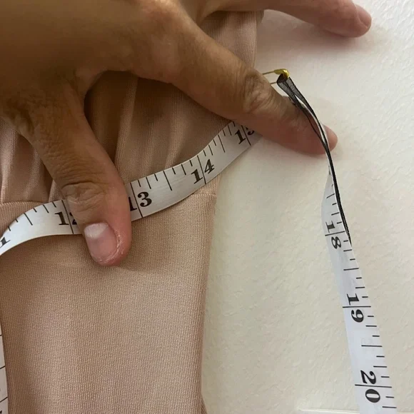 NWT IRIS Nude Pink Bodycon Dress Boutique Cocktail Mini Summer - Picture 13 of 15